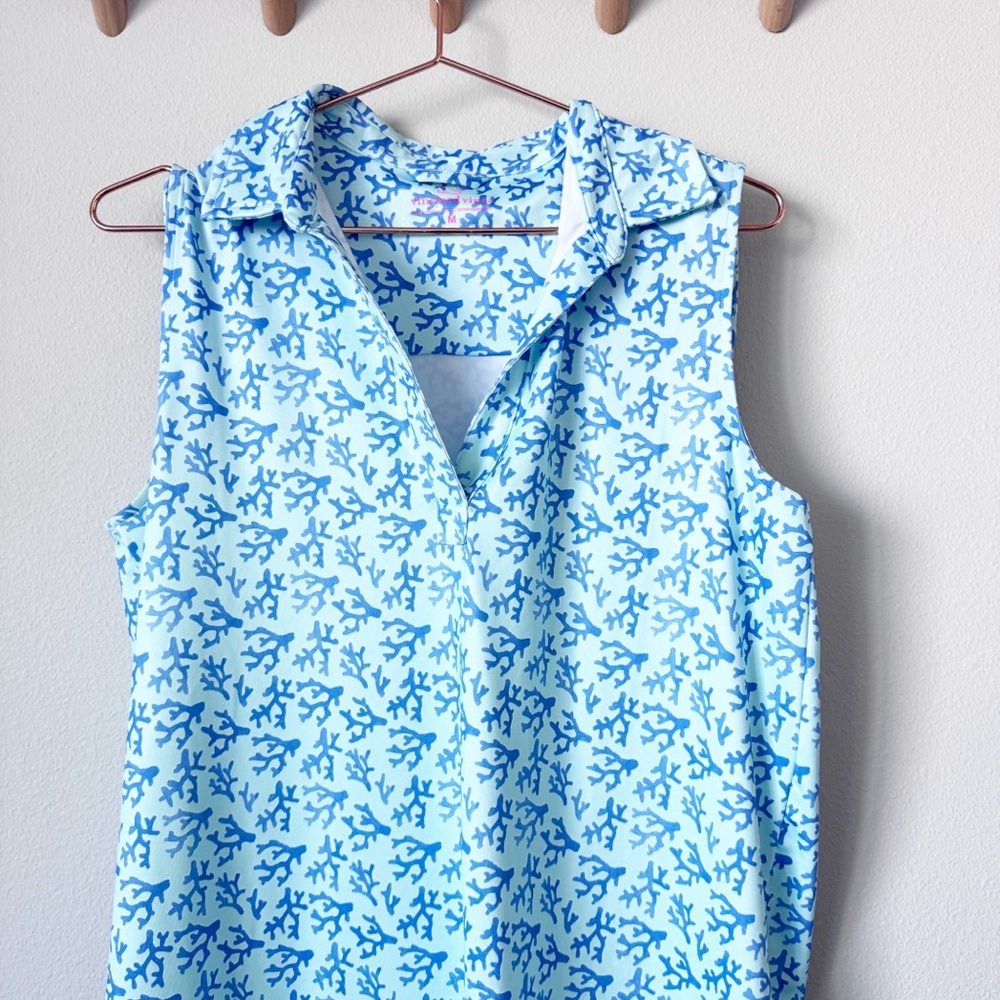 Vineyard Vines Blue Coral Print Performance Dress - Picture 3 of 12